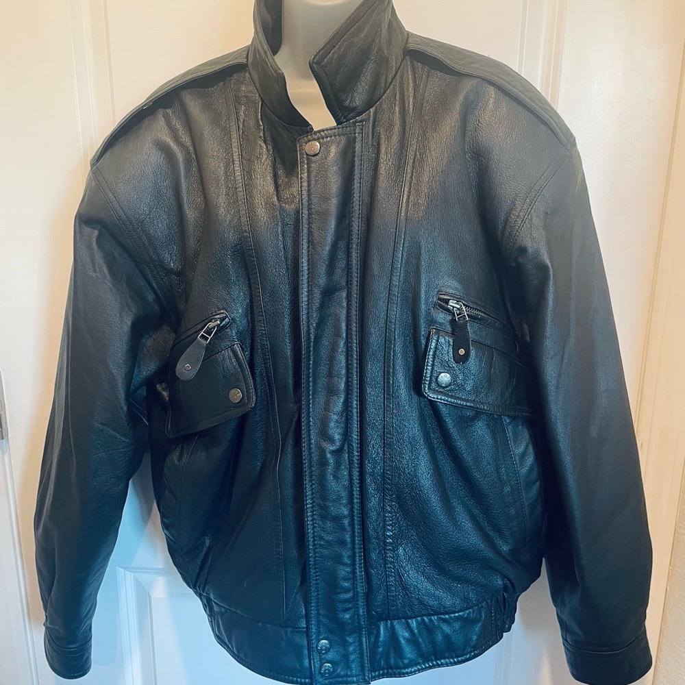 Vintage Phase 2 Men’s Leather Bomber Jacket Size L